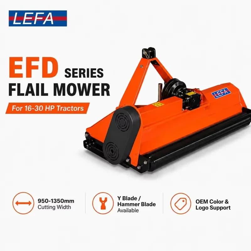 2026Hot Agricultural Tractor Rear Mounted PTO Drive Flail Mower with Gear Core Components 1350mm Cutting Width for Farm Use