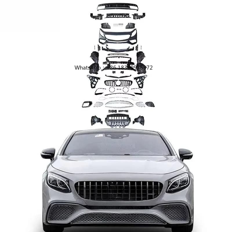 CLY Car Body Kit for S Class Coupe Upgrade S65 AMG Body Kit for S-coupe W217 S320 S400 S450 Bumper Grille Diffuser