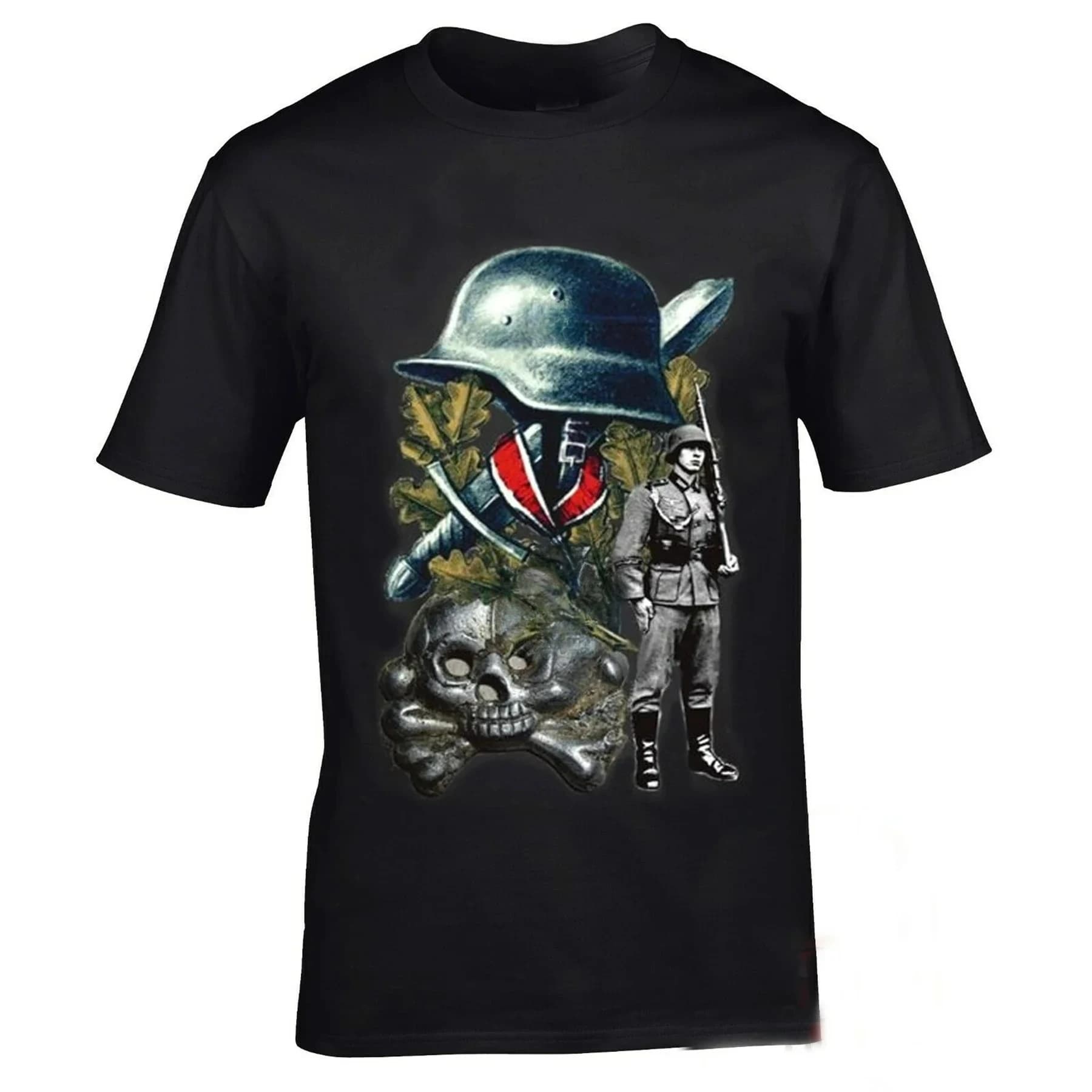 Bundeswehr Oak Leaves  Cross Medal Steelhelm Sword T-Shirt. Summer Cotton Short Sleeve O-Neck Mens T Shirt New
