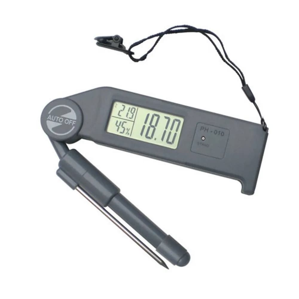 Portable pH Meter PH-010 LCD Digital pH Thermometer Aquarium Water Acidity Folding Tester Measurement Test Tool