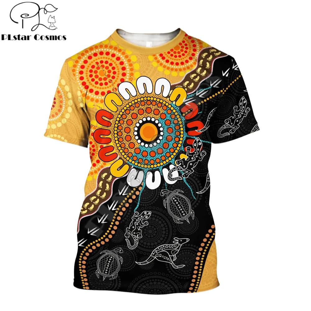 Summer Unisex t shirt 3D Printed Aboriginal Australia Kangaroo Turtle Lizard T-Shirt Street Trend Wild Unisex Tee shirt TTD06