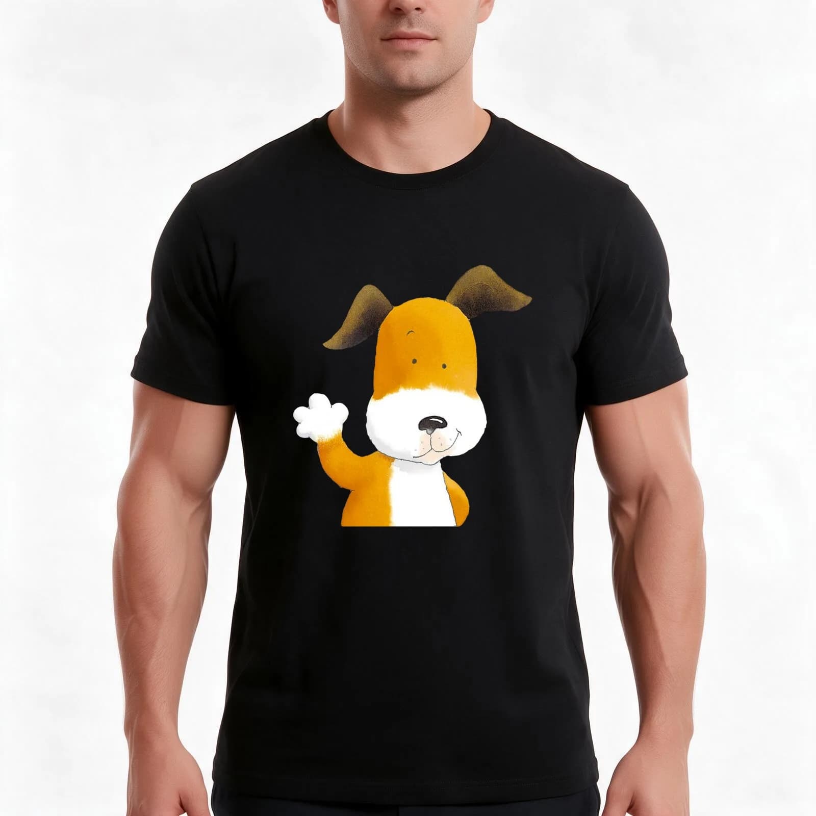 Kipper the dog T-Shirt, Summer Casual Cotton Tee, Oversized Streetwear Tops, Vintage Graphic Print, Loose Fit Short Sleeve