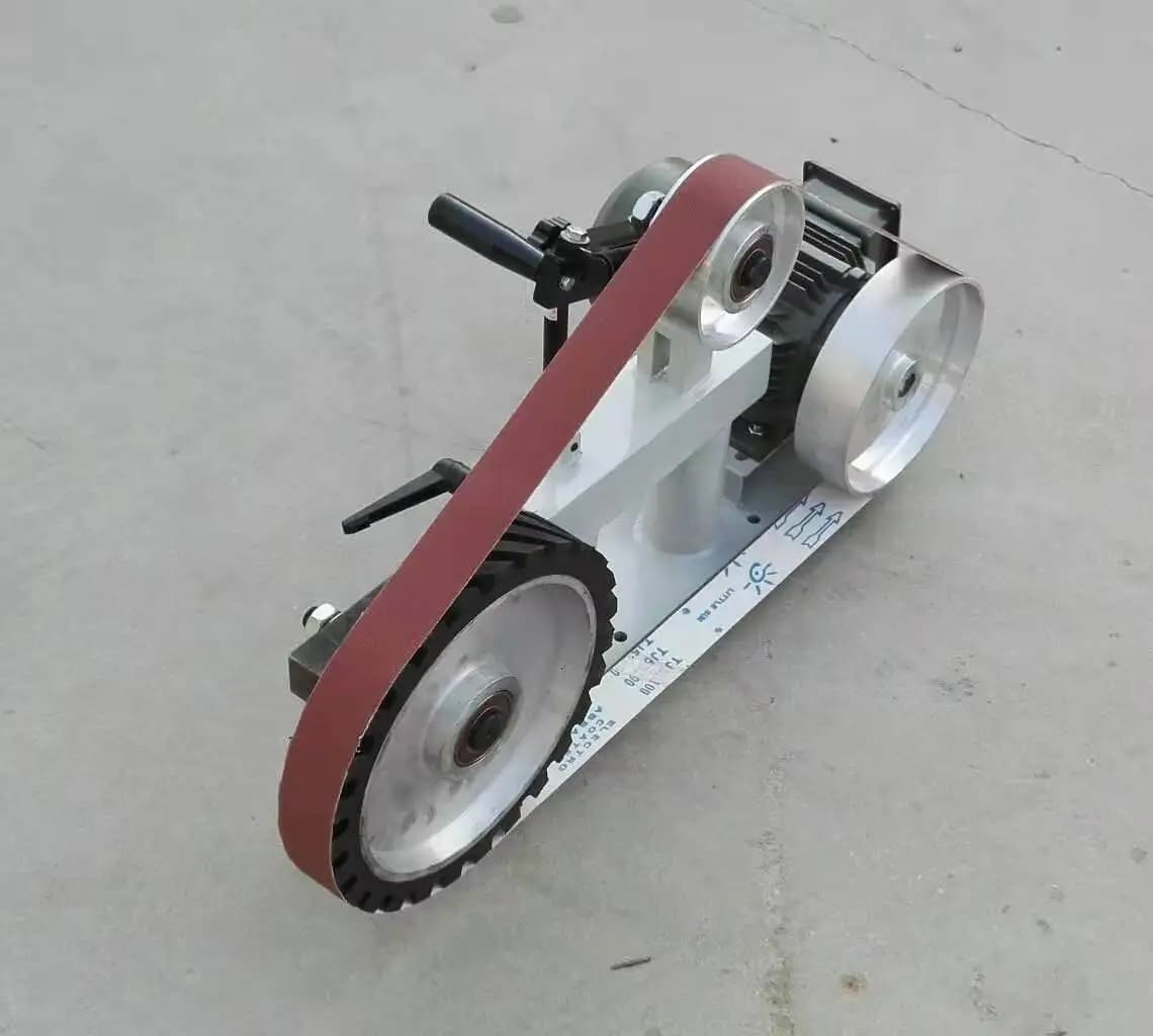 2100 Vertical Belt Sander Small Polishing Tabletop DIY Aluminum Parts Deburring and Surface Grinding Machine