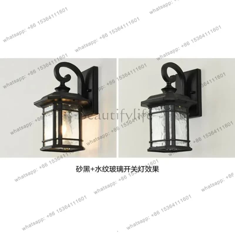 Outdoor wall lamp Outdoor waterproof courtyard door headlamp Villa Chinese LED exterior wall Balcony wall lamp