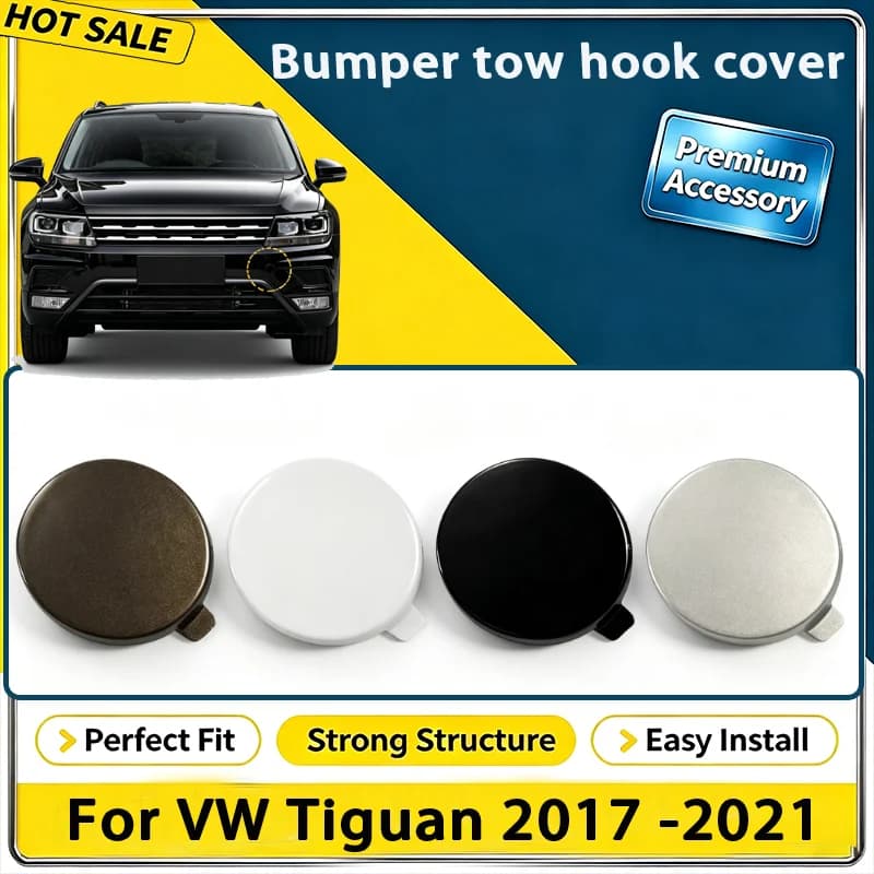 For VW Tiguan 2017 2018 2019 2020 2021 Front Bumper Tow Hook Cap Towing Eye Cover 5NG807241 Car Accessories