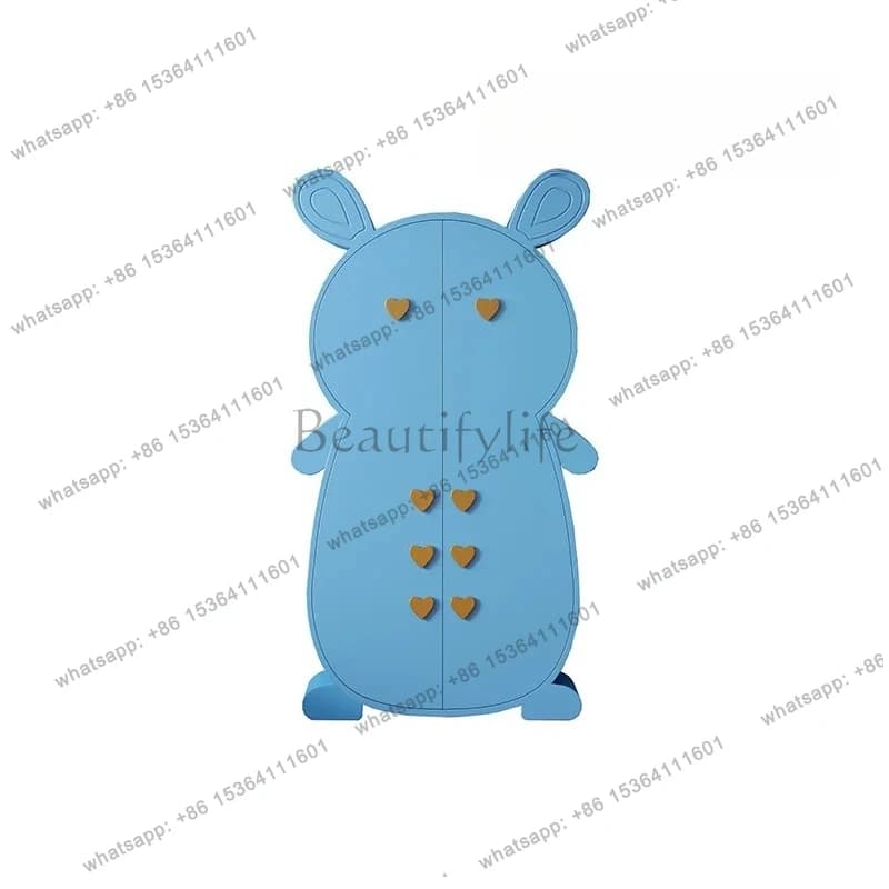 Simple modern solid wood wardrobe light luxury storage cabinet household bedroom wardrobe creative modeling locker