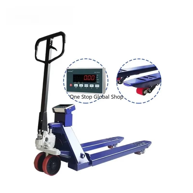 Electronic Forklift Scale Manual Hydraulic Pallet Truck with Weighing Function Mobile Floor Scale