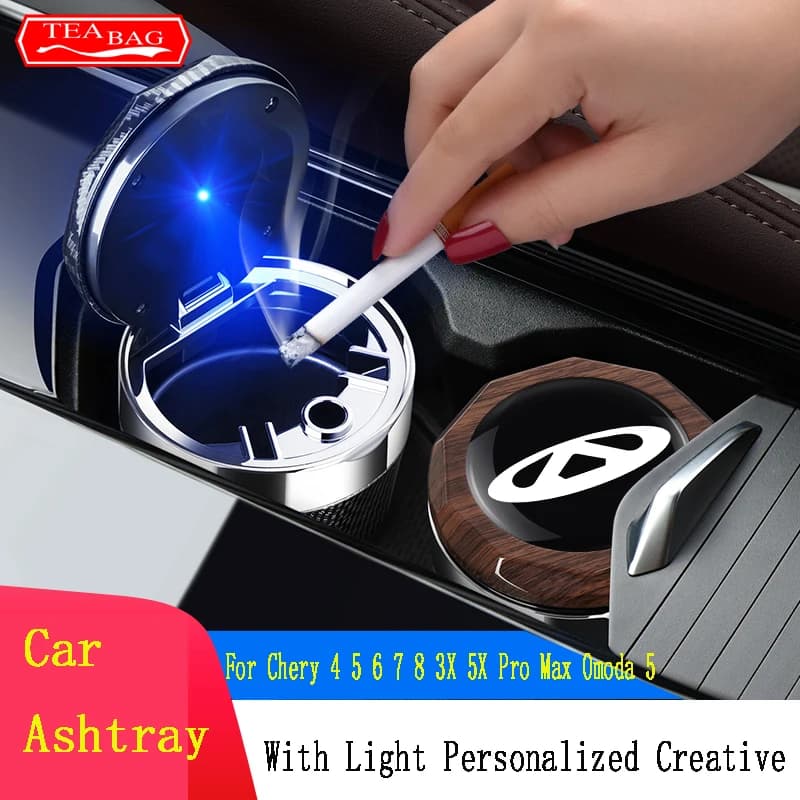 Car Ashtray For Chery Tiggo 4 5 6 7 8 Pro Max Omoda 5 Portable Cars Cup Holder Auto Ashtray Cigarette Holder Box Accessories