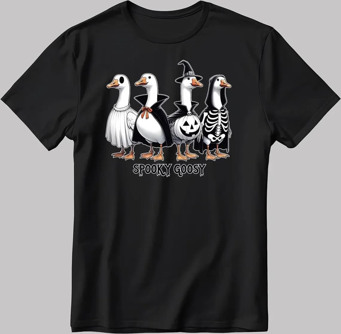 Funny  Halloween Goose T-shirt Top Summer Trend Harajuku Short Sleeve Unisex Shirt Pattern Large T-shirt