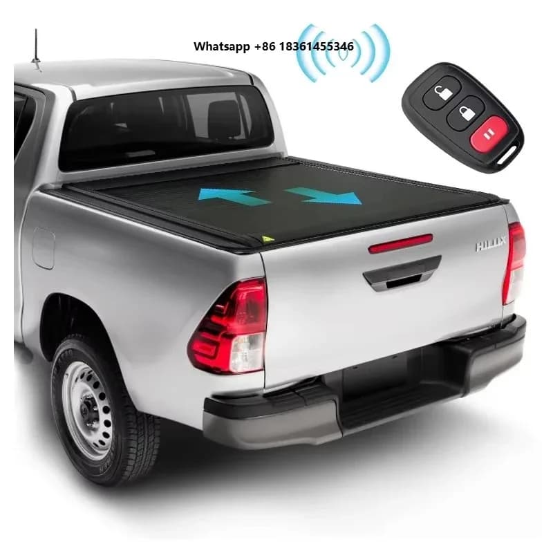 for  Pickup Truck Tonneau Cover Aluminum Alloy Electric Truck Cover Retractable & Folding