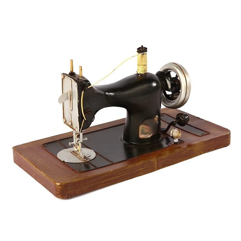 Vintage nostalgic vintage sewing machine model, window ornament