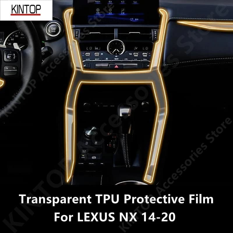 For LEXUS NX 14-20 Car Interior Center Console Transparent TPU Protective Film Anti-scratch Repair Film Accessories Refit