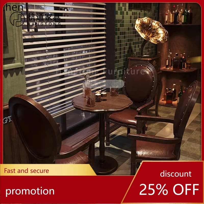 HXL Tavern Table and Chair Set Solid Wood Dining Chair Table and Chair