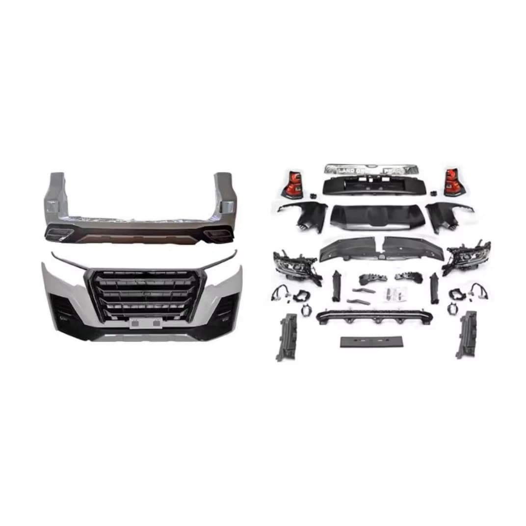Auto body system for  Prado 2010-2017 to 2018-2020 style front rear bumper with grille headlights taillights body kit
