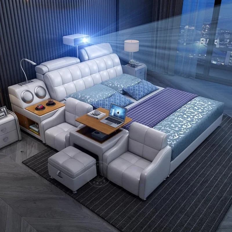 Cabinets Laptop Beds Electric Double Vanity Sleeping Massage Bed Luxury King Double Letto Matrimoniale House Accessories