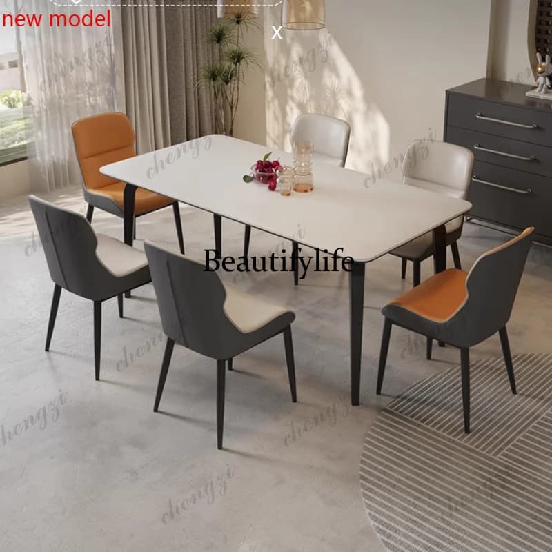 Rectangle Modern Dining Tables Luxury Vintage Nordic Minimalist Dining Tables Storage Extensio Mesas Pegables Portatil Furniture