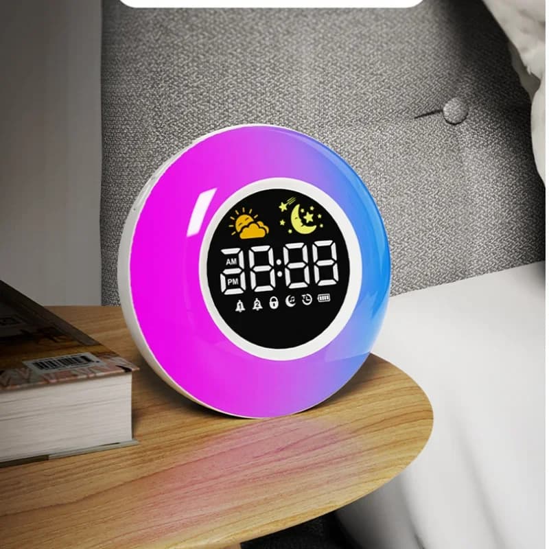 Dimmable Kids Wake Up Lamp Alarm Clock With 12 Soothing Sounds Machine, Child Lock & Digital Night Light, Toddler Bedroom Sleep
