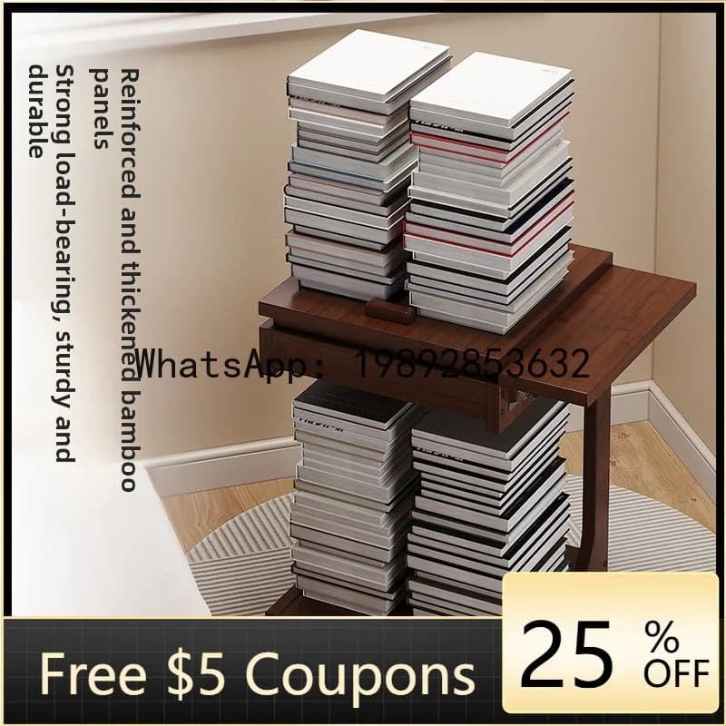 z7 Home Living Room Movable Sofa Side Table with Wheels Small Side Cabinet Balcony Tea Table