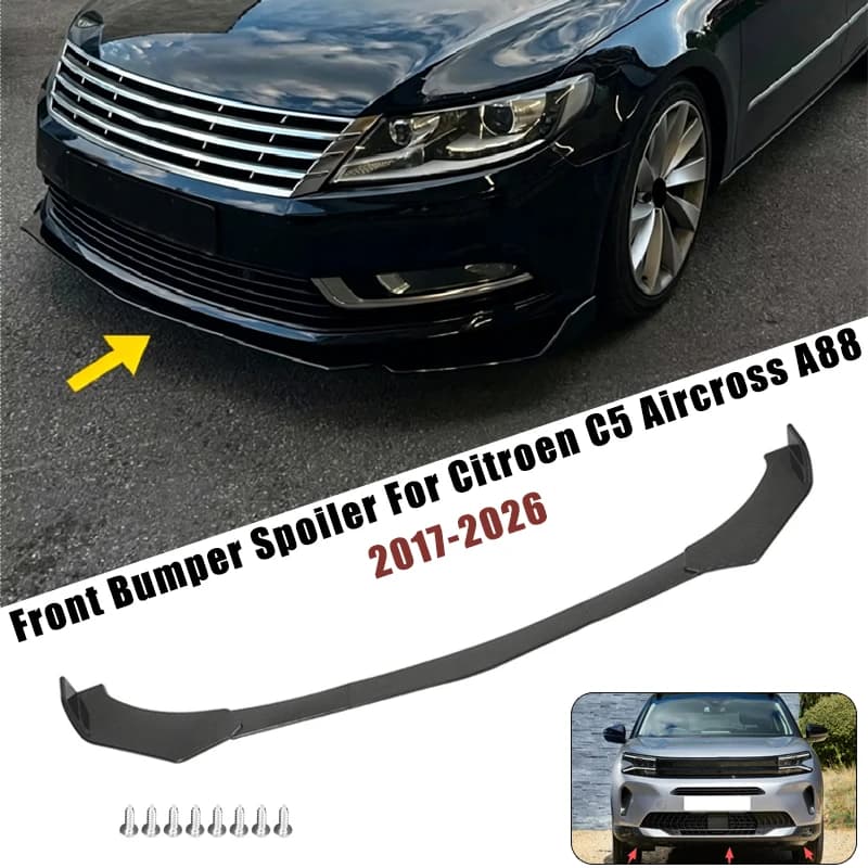 Sport Front Bumper Splitter Spoiler Lip For Citroen C5 Aircross A88 2017-2026 5Pcs Adjustable Sectional Car Tuning Body Kit