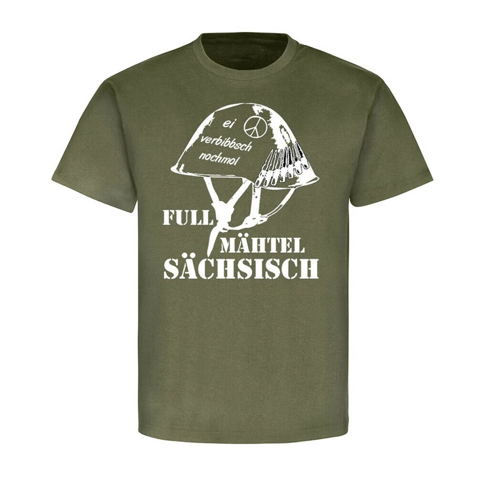 Full Mäthel Sächsisch Osten Heimatliebe NVA Dialekt Sachsen - T Shirt Men's 100% Cotton Casual T-shirts Loose Top Size S-3XL
