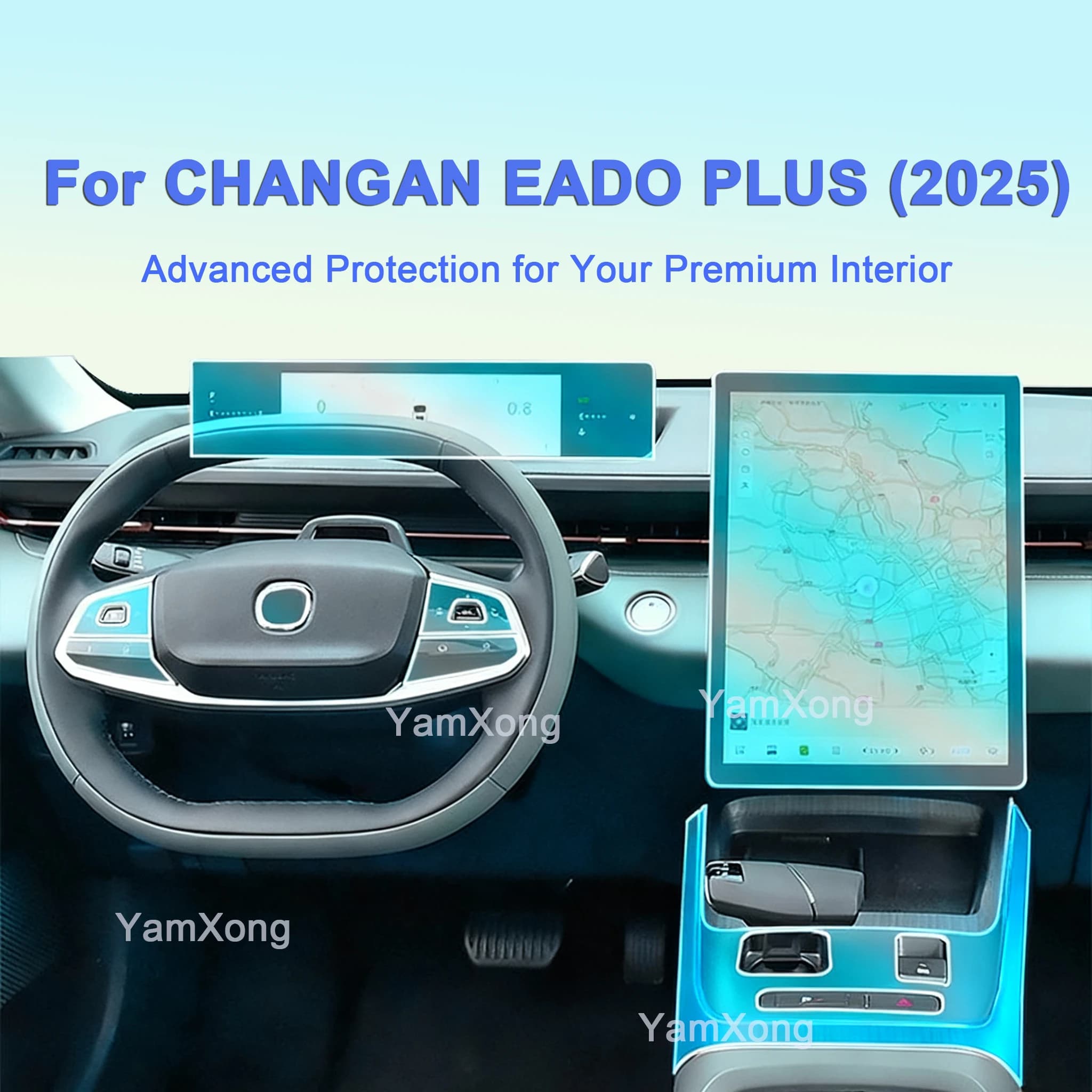 HD Clear Car Interior Protective Film Full Set For CHANGAN EADO PLUS (2025) Dashboard Center Console Touch Screen Sticker