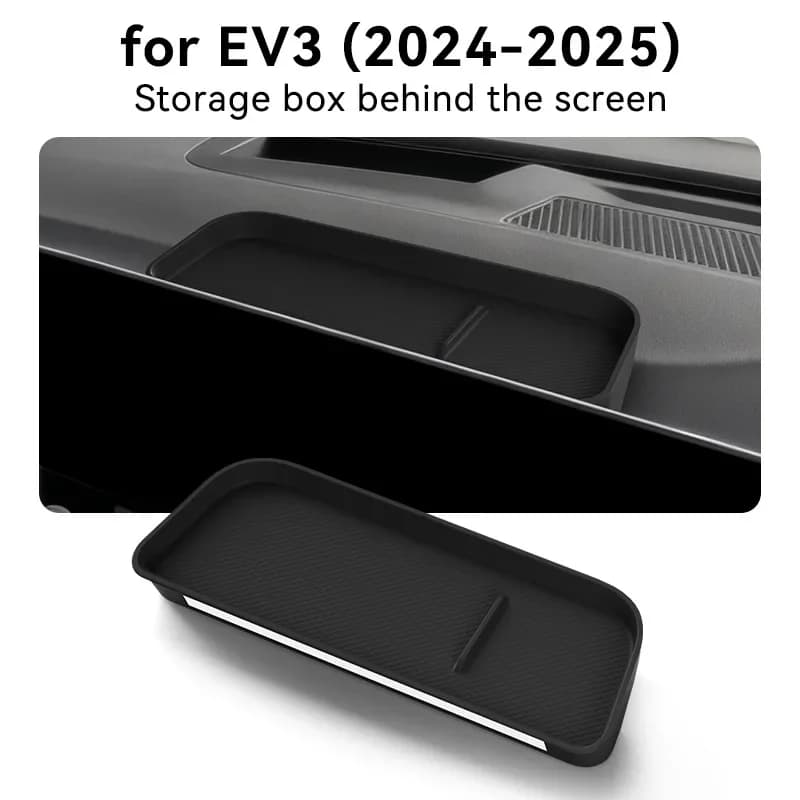 Suitable for 24-25 Kia EV3 silicone screen box rear storage box decorative box storage box accessories