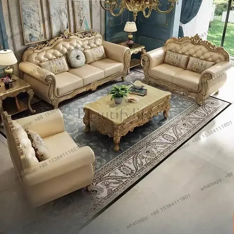 LJY Oversized Cushion Living Room Sofas Retro Gold Lounges Sectional Living Room Sofas Curved Cheap Couch Wohnzimmer Furniture H