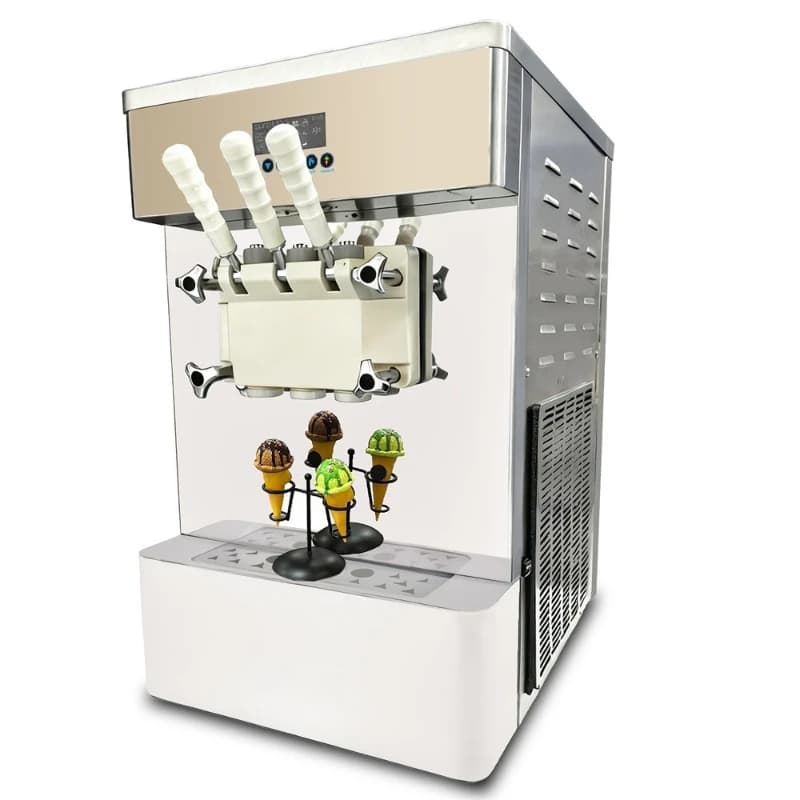 Automatic ice cream machine commercial, desktop soft ice cream machine, stall equipment ice cream machine 3 flavors