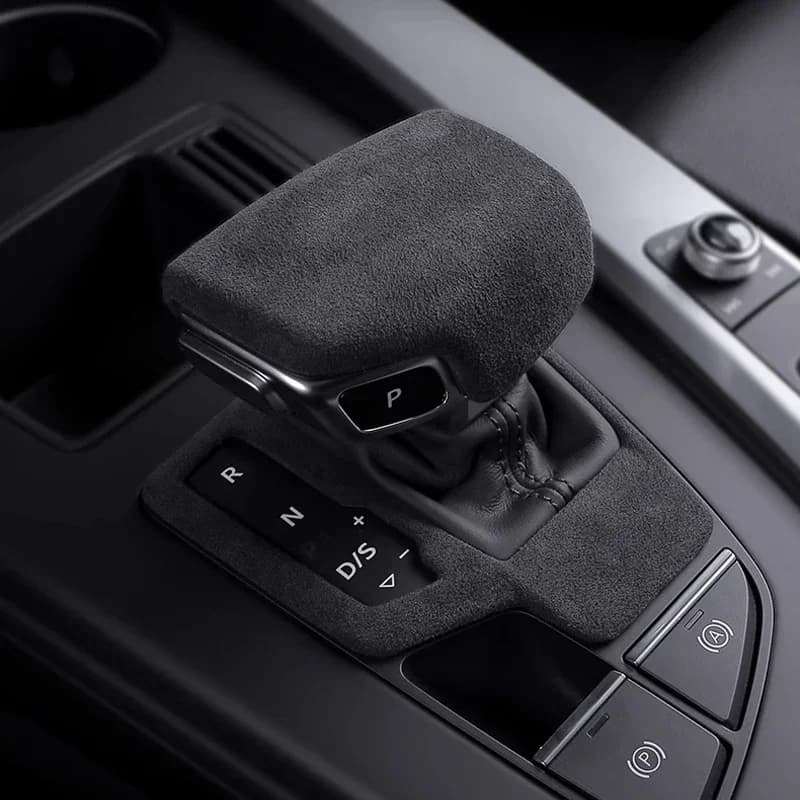 Italian Suede Interiors Overlay Gear Shift Knob Cover Shell Gearshift Panels for Audi A4L A4 B9 Avant Allroad A5 S4 S5 2017-2024