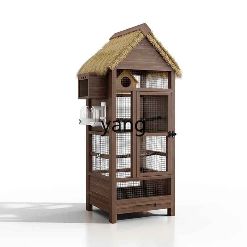 LH home luxury villa solid wood large space splash-proof easy to clean ecological bird cage