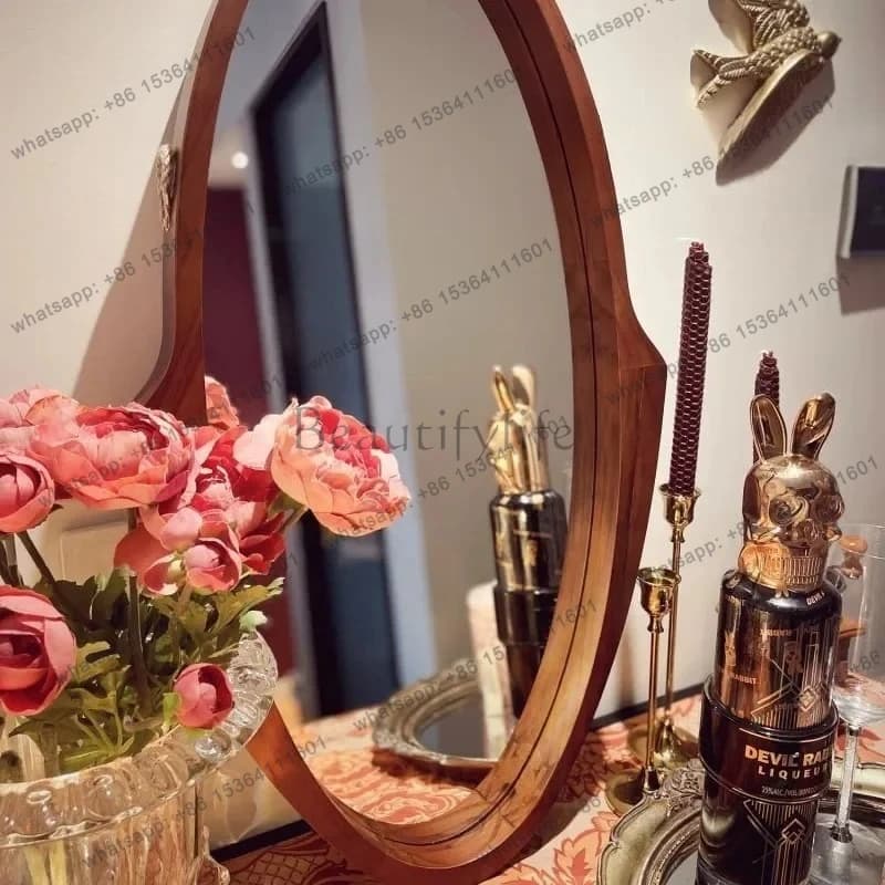 Mermaid mirror French retro vanity mirror medieval mirror living room bedroom bathroom can be vertical