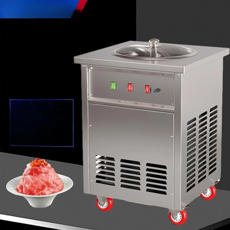 Automatic rotary ice frying machine, sugarcane ice bamboo cane ice machine