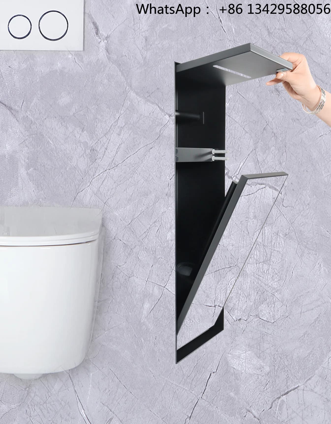 Invisible Hidden Toilet Cleaner 304 Stainless Steel Toilet Brush Anti-Rust Insert Tile Tissue Paper Holder for Hotel Bathroom