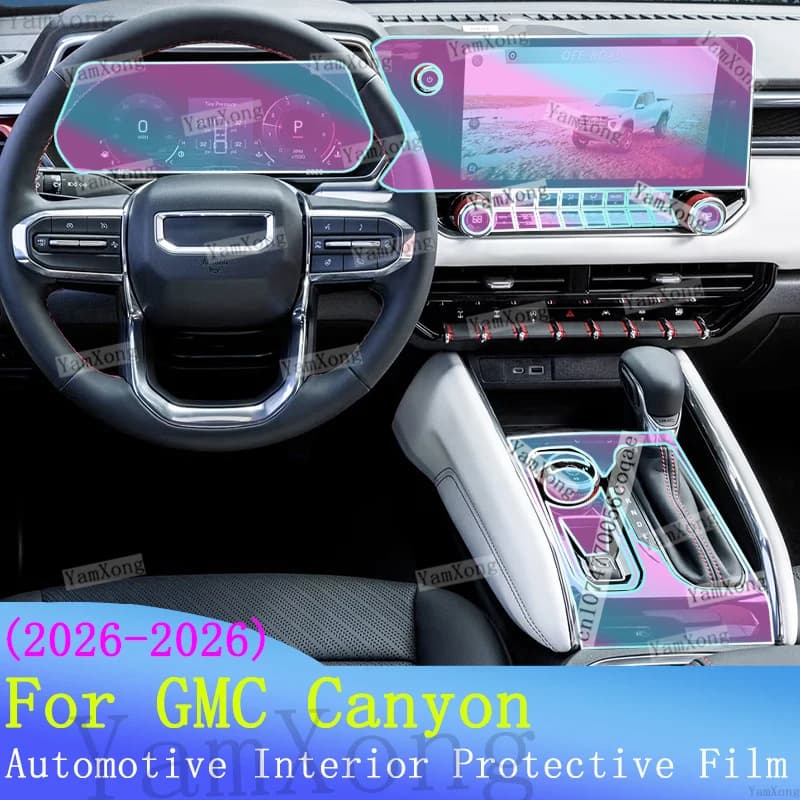 Car interior Kit scratch For GMC Canyon Navigation Dashboard screen Protection Sticker Center Panel TPU Transparent Cover Film