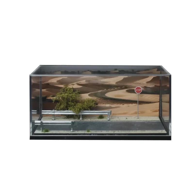 1:64 Desert scenic road scene simulation model, collection gift ornament