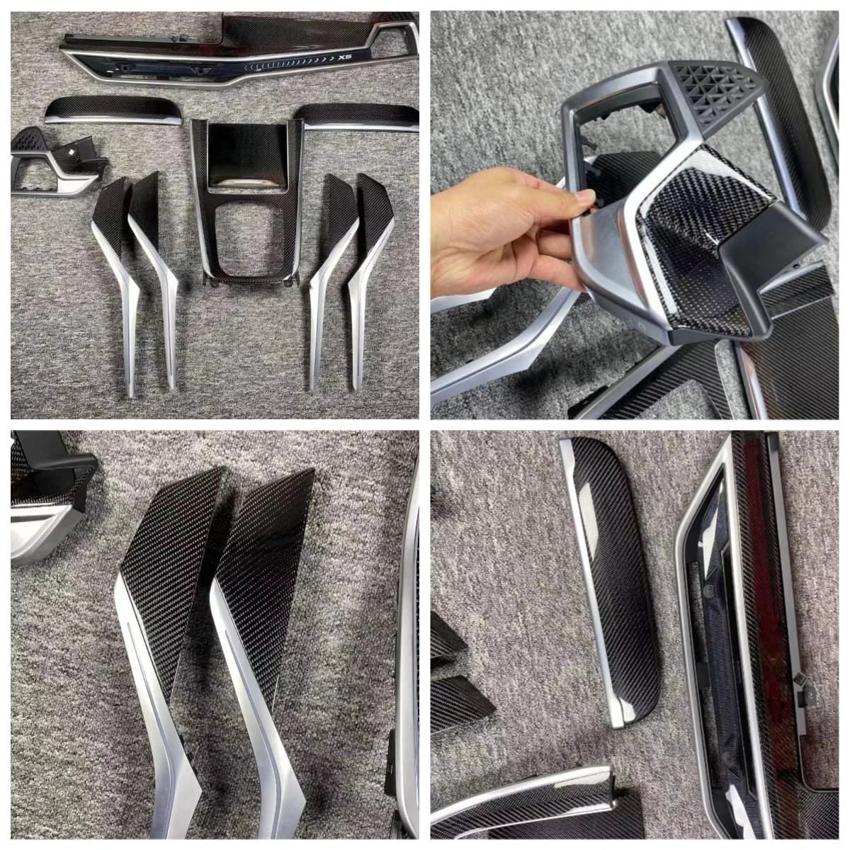 100% Real Carbon Fiber Interior Trim Kit for X5 G05 X6 G06 X7 G07 Dashboard Door Cover Center Console