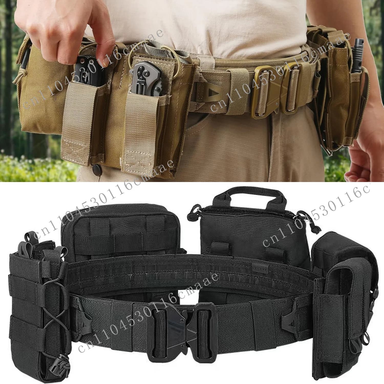 New duty waist seal eight-piece set quick release equipment fanny pack outdoor patrol multi-functional tactical belt wholesale