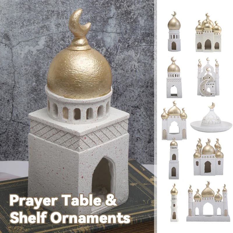 Middle Eastern Style Resin Tower Castle Islamic Ramadan Decor Architectural Style Crafts Living Room Holiday Decor Ornaments