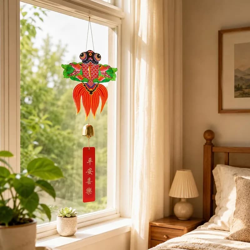 2pcs Kite Windchimes Natural Wood Painted Wind Chime With Bells Home Outdoor Garden Decoration Party Ornaments New