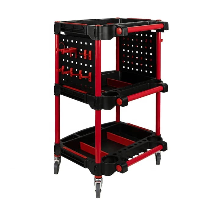 3 Tier Auto Repair Storage Cart Multifunctional Car Detailing Mobile Trolley