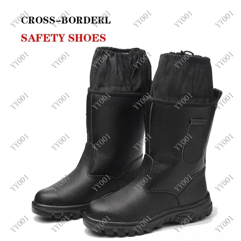 High Top Safety Boots Anti-smash Anti-puncture Oil Acid Alkali Resistant Work Shoes For Men