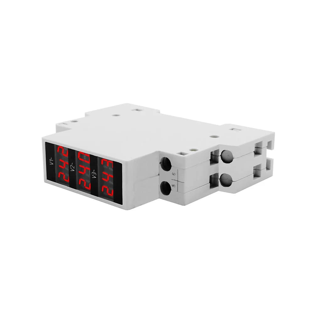 BV-3R rail Three-phase Voltmeter Modular Voltage Meter AC80-500V 1VA V1V2V3 BV-3R 50-60HZ Digital Display Voltmeter