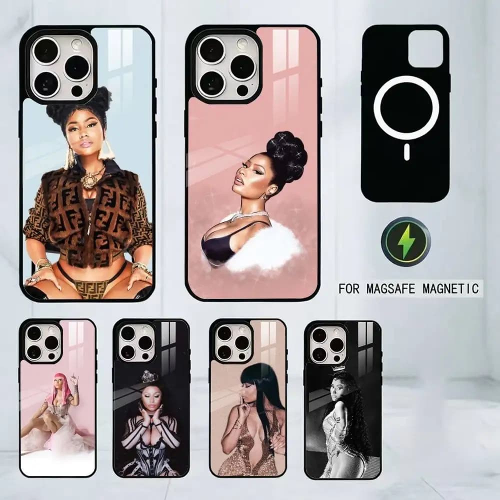Nicki Minaj Rapper Phone Case For iPhone17,16,15,14,13,12,11 Plus,Pro Magnetic with Magsafe Wireless Charging
