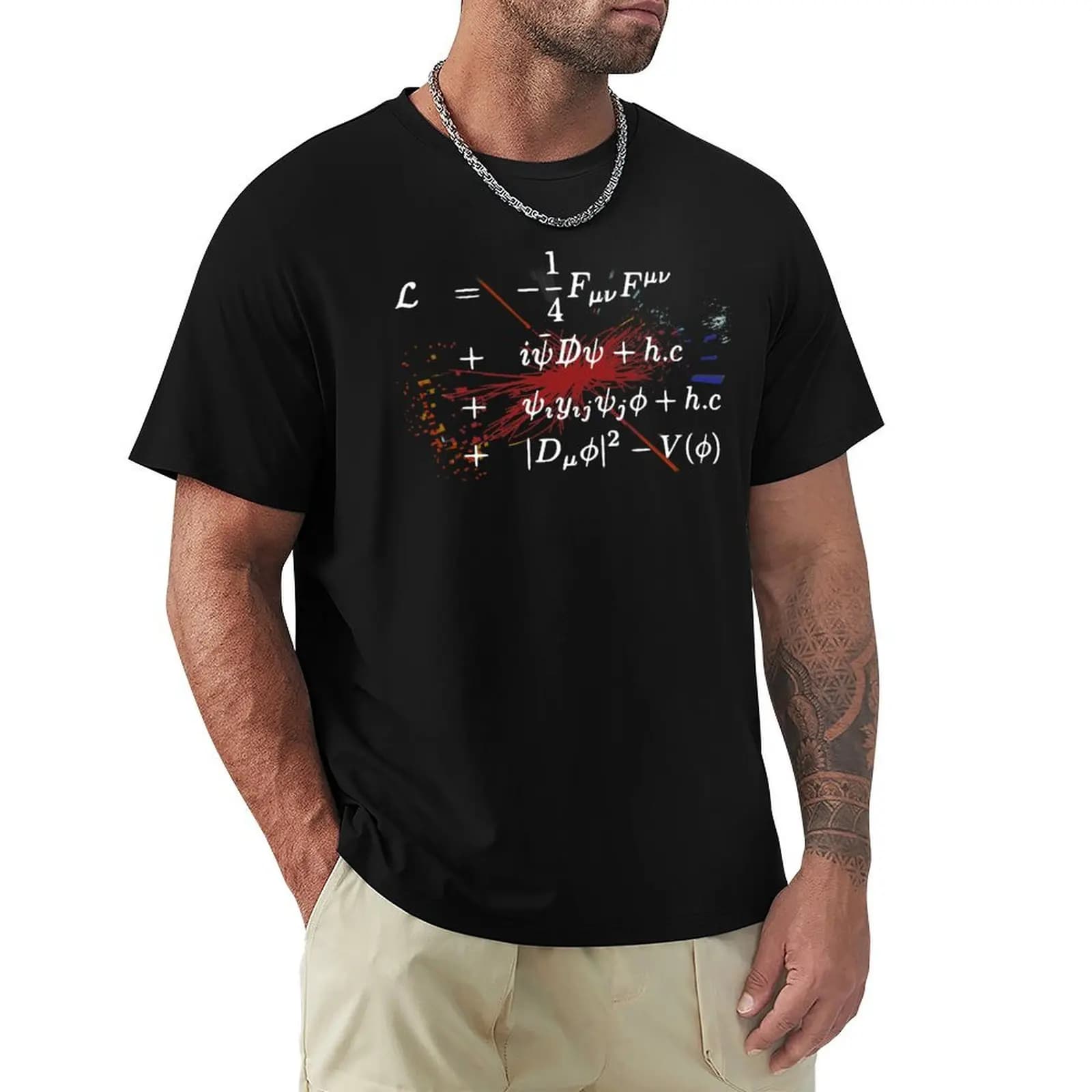 Theoretical Physics Equations - Standard Model Higgs Boson Lagrangian Particle Physics T-Shirt baggy shirts mens cotton t shirts