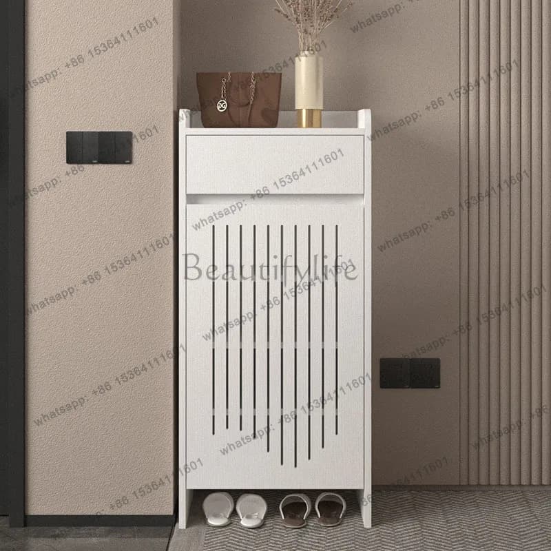 Factory Direct Sales Wooden Designer Shoe Cabinet Organizer Storage Living Room Cupboard Show Shoe Shelf Hidden Vertical Zapater