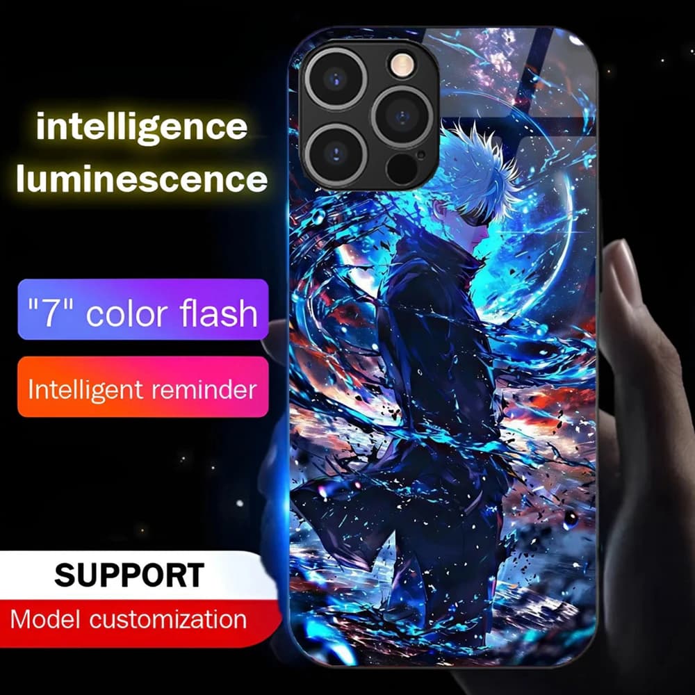Best Seller Anime Cartoon LED Light Glow Luminous Voice Controlled Phone Case For Samsung S26 S25 S24 S23 S22 S21 FE Plus Ultra