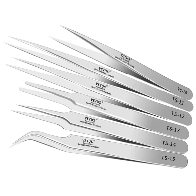 Stainless Steel Tweezers with Curved Fine Tips, Anti-Static Small Tweezers, Bird's Nest Hair Removal Tweezers, Acne Clip, Repair Tool