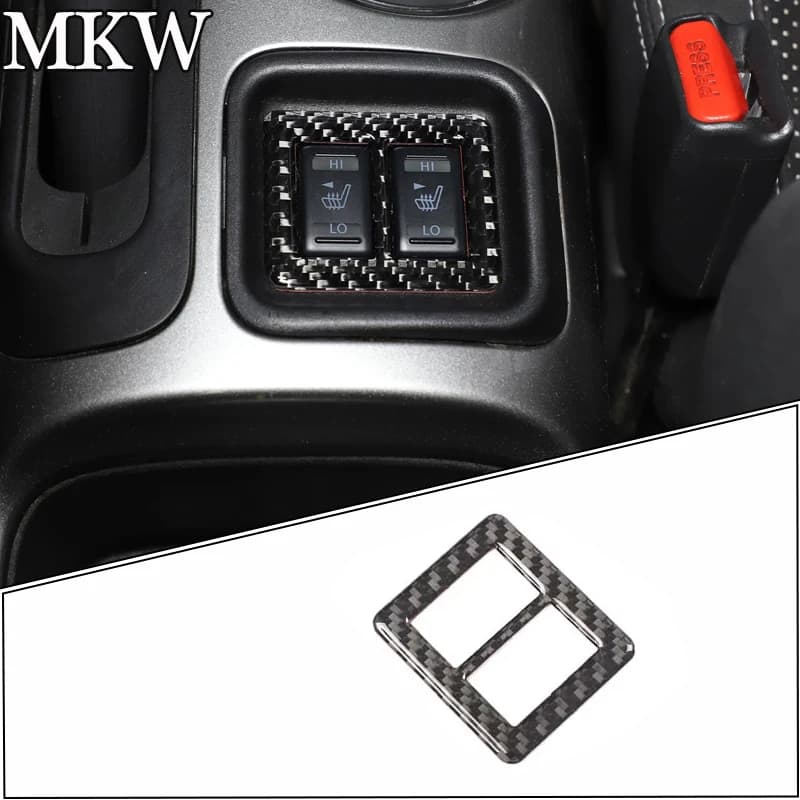 For Nissan JUKE/Infiniti ESQ 2011-2019 Real Carbon Fiber Car Seat Heating Adjustment Button Frame Panel Decorative Accessories