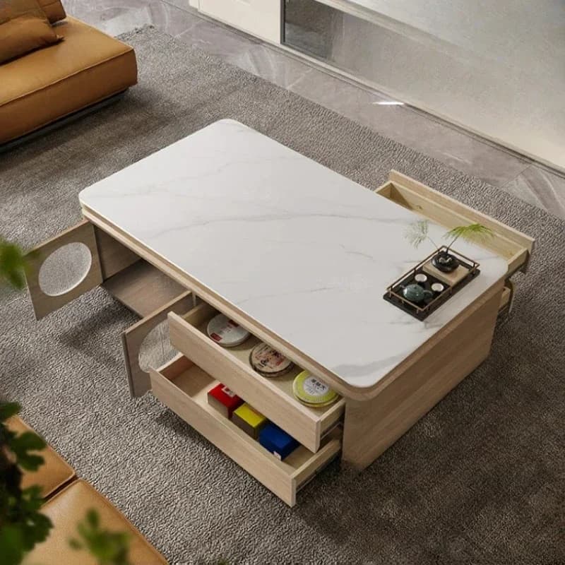 Factory Direct European Aesthetic Coffee Table Modern Rectangle Luxury Design Tea Table Designer Storage Mesa Centro Salon Home