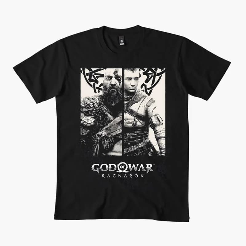 Retro Kratos God of War Kratos and Atreus Gift T-Shirt Vintage Spartan warrior Ragnarök's Call Graphic Clothes Large size Tops